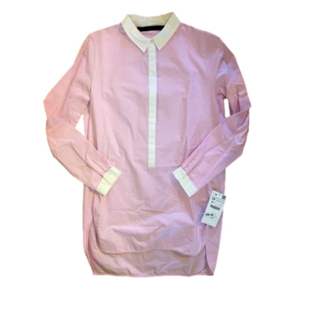 Zara Basic Pink Button Down Tunic size XS